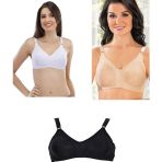 Momslab Dikişsiz Jarse Toparlayıcı Kadın Sütyen 3'Lü Paket Çok Renkli 90