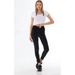 Momslab Kadife Yumuşak Tayt Siyah 2Xl