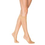 Momslab Kadın Fit 15den Pantolon Burunsuz Dizaltı Çorap, Parlak Ince, 12'li, Vizon