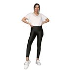 Momslab Kadın Siyah Parlak Yüksek Bel Toparlayıcı Disko Tayt (Siyah/XL)