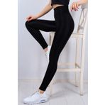 Momslab Kadın Siyah Yüksek Bel Parlak Toparlayıcı Disco Tayt (SİYAH/XL)