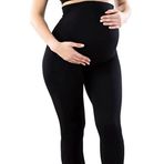 Momslab KIŞLIK İÇİ ŞARDONLU TOPARLAYICI ETKİLİ AYARLANABİLİR BEL ESNEK KUMAŞ HAMİLE TAYTI (SİYAH/M)