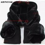 Momslab Larosa Kadın Içi Polar - Peluş Yüksek Bel Fit Termal Tayt Siyah L-Xl