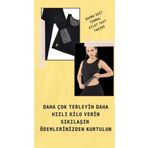 Momslab Unisex%100 Orijinal Termal Sauna Terleten Atlet Ve Tayt Korse Takımı (SİYAH/L)