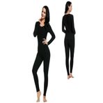 Momslab Uzun Kol Fanila Tayt (Alt-üst) termal Içlik Takım (Siyah/L/XL)