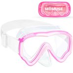 MOMUSE çocuk dalış gözlüğü, yumuşak kumaş bantlı, 3D burun korumalı, dalgıç maskesi, buğulanmaz ve kırılmaz lens, şnorkel maskesi, erkek ve kız çocukları için, 3 – 14 yaş