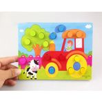 Momz Eğitici Ahşap Montessori Oyuncak Çiftlik Puzzle Yapboz