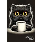 Mon Agenda 2025: Planificateur Minimaliste, Hebdomadaire Sur 2 Pages Avec Objectifs, Suivi Financier, Un Compagnon Indispensable Pour Homme Femme ... & Perso. Chat Noir Kawaii Manga Anime Café