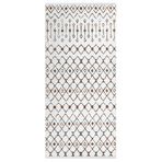 Mona Beyaz Geometrik Modern Geometrik Etnik Desenli Boho Makinada Yıkanabilir Hafif Hav Toz Vermez Leke Tutmaz Kaymaz Taban Dijital Makine Baskı Halı Oturma Odası Salon Yolluk Koridor Mutfak Halısı