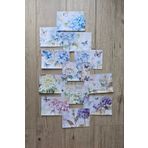 Mona Craftist 12 Adet Scrapbook Ortanca Kelebek Temalı Scrapbook Kağıt Seti Bullet Journal Dekupaj Kağıdı