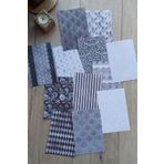 Mona Craftist 12 Adet Siyah Beyaz Desenli Scrapbook Kağıt Seti Bullet Journal Dekupaj Kağıdı