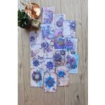 Mona Craftist 15 Adet Eskitme Vintage Mor Çiçek Temalı Scrapbook Kağıt Seti Bullet Journal Dekupaj Kağıdı Saat