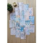 Mona Craftist 19 Adet Eskitme Çini Desen Temalı Scrapbook Kağıt Seti Bullet Journal Dekupaj Kağıdı