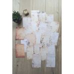 Mona Craftist 22 Adet Eskitme Vintage Yazı Temalı Scrapbook Kağıt Seti Bullet Journal Dekupaj Kağıdı