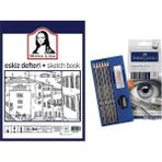 Mona Lisa A4 Eskiz Defteri + Faber-Castell Dereceli Kalem Seti