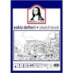Mona Lisa Eskiz Defteri A-5 Dokulu Kağıt Kara Kalem Çalışma Defteri 50 Yaprak 120 gr 14,8X21 cm 1 Adet Südor - Krem - Standart - A5