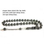 Mona Roza Gümüş 1 Sınıf Erzurum Oltu Taşı 1000 Ayar Gümüş 12 Yarma Tesbih