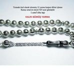 Mona Roza Gümüş 1 Sınıf Kalın 12 Yarma Gümüş El İşçiliği Erzurum Oltu Taşı Tesbih