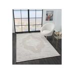 Mona Vs013a Krem Bej Klasik Eskitme Desen Salon Halısı, Bej 3, 156 x 230