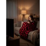 Mona Yatak Sıcak Tutan Tv Battaniyesi Kırmızı 140X200 cm Pamuk Polyester Yumuşak Doku - 140 x 200 cm