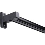 Monaco Ahşap Başlıklı 2 Kanallı Alüminyum Dekoratif Ray Korniş Modern Rustik Siyah - 125 CM