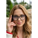 MONAL EYEWEAR Cateye Blueblock 56 Ekartman Siyah Çerçeve Optik Uyumlu Dereceli Cam Takılabilir