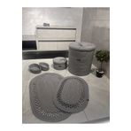 MONALİKA Jüt Hasır Banyo Seti ,Çamaşır Sepeti ,Banyo Paspası,Makyaj Sepeti,Kirli Sepeti,Dekor Fullbanyo HASIR