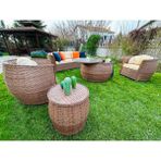 Monalin Home Garden Atlantis 5 Kişilik Rattan Örgü Bahçe & Balkon & Teras Lüks Oturma Grubu Minderli & Camlı & Masalı Lüks Bahçe Takımı