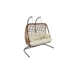 Monalin Home Garden Kudüs Rattan Cross El Örgüsü Çift Kişilik Balkon Teras Bahçe Salıncağı