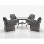 Monalin Home Garden Napoli Gri 4 Kişilik(1-1-1-1-Masa) Rattan Örgü Bahçe & Balkon & Teras Masa Sandalye Takımı