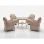Monalin Home Garden Napoli Kapuçino 4 Kişilik(1-1-1-1-Masa) Rattan Örgü Bahçe & Balkon & Teras Masa Sandalye Takımı