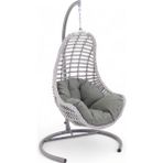 Monalin Mobilya Roma Classic Rattan Beyaz El Örgüsü Bahçe & Balkon & Teras Tek Kişilik Salıncak