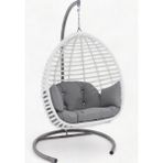 Monalin Mobilya Sofya Classic Rattan Beyaz El Örgüsü Bahçe & Balkon & Teras Tek Kişilik Salıncak