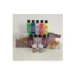 Monalisa Slime Yapma Seti 7 Renk 70 Ml Slime, 2 Adet 70 Ml Boraks, 2 Adet Toz Sim, Köpük Ve Bileklik Lastiği