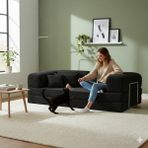 MONAMI Dechome 180 x 90 Midinest Kanepe | Yatakli Koltuğu | Fitilli Kadife Yıkanır | Orginal Sünger|modern Kanepe - Antrasit
