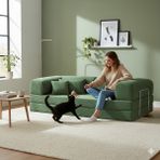 MONAMI Dechome 180 x 90 Midinest Kanepe | Yatakli Koltuğu | Fitilli Kadife Yıkanır | Orginal Sünger|modern Kanepe - Yeşil
