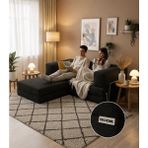 MONAMI Dechome 200X200 Köşe Takımı |kadife | Köşe Koltuk | Modüler Köşe Takımı | Yataklı L Koltuk | Fitilli Kadife | Yıkanabilir Fitilli Kadife Kumaş - Antrasit