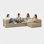 MONAMI Dechome 300X200 Teddy Serisi Köşe Açık Uzanma Modüler Koltuk | Yıkanabilir Corduroy Kumaş | Çok Fonksiyonlu Yer Yatağıyeny Fitilli Kadife | Köşe Koltuk | Köşe Takımı | Modüler Köşe Takımı - Bej