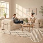 MONAMI Dechome 300X200 Teddy Serisi Köşe Kapali| Uzanma Modüler Koltuk | Yıkanabilir Corduroy Kumaş | Çok Fonksiyonlu Yer Yatağıyeny Fitilli - Krem