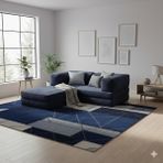 MONAMI Dechome Modern Fitilli Kadife | Köşe Koltuk | 180X180 Köşe Takımı | Modüler Köşe Takımı | Yataklı L Koltuk | Fitilli Kadife - Lacivert