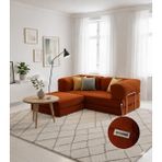 MONAMI Dechome Yeny Fitilli Kadife | Köşe Koltuk | 200X200 Köşe Takımı | Modüler Köşe Takımı | Yataklı L Koltuk | Fitilli Kadife | Kılıflar Yıkanabilir - Turuncu