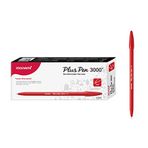 MONAMI Plus Pen 3000 Keçeli Kalemler, İnce Nokta (0,4 mm), İnce Astar, Evde, okulda ve ofiste Yazma/Günlük Tutma, Kırmızı, 12 Adet