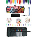 Monami Plus Pen 3000 x 12 Colores Renkli Desen Rulo Bez Kalemlik 24 Bölmeli + Kalem Kutusu