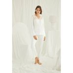 Monamise 18201 Ekru Kadın Pijama Takımı