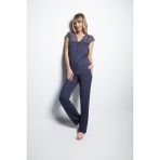 Monamise 18231 Lacivert Dantelli Kadın Pijama Takımı