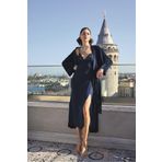MONAMİSE Monamise Kadın Dantelli ve Dekolteli Kadife Sabahlık Takımı 24142