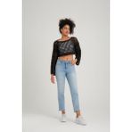 Monanora Siyah Crop Delikli Triko Kazak Siyah Crop Delikli Triko Kazak - Standart
