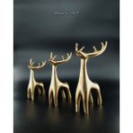 Monarch Art 3'lü Minimalist Geyik Biblo Seti - Altın Sarısı Modern Ev Dekoru Ofis Hediyesi Dekoratif Obje