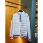 Moncler Logo Detaylı Erkek Çelik Örme Mont - Beyaz