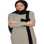 Moncy Butik Cepli Elbise 3001-4 Gri - Standart